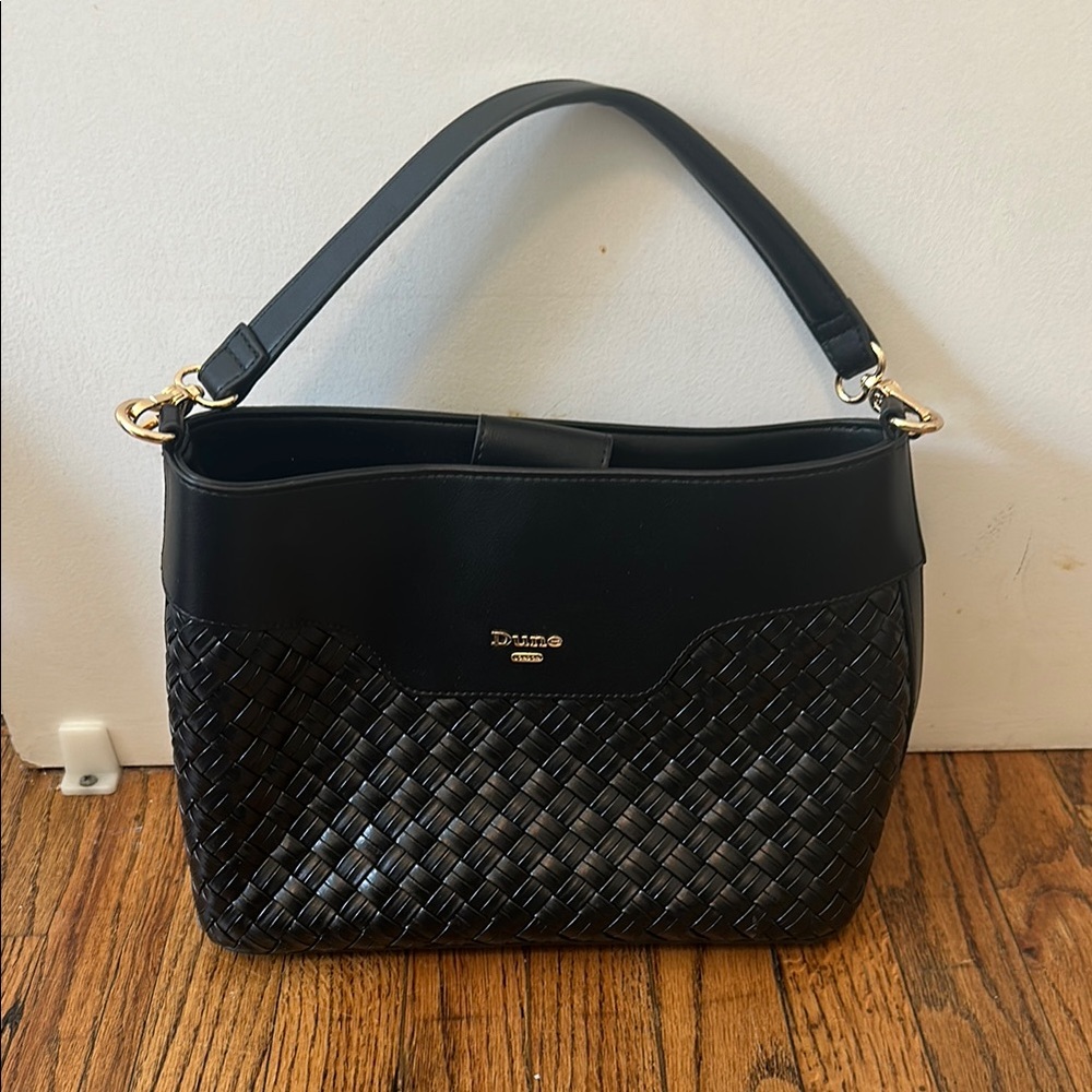 Black Woven Shoulder Bag